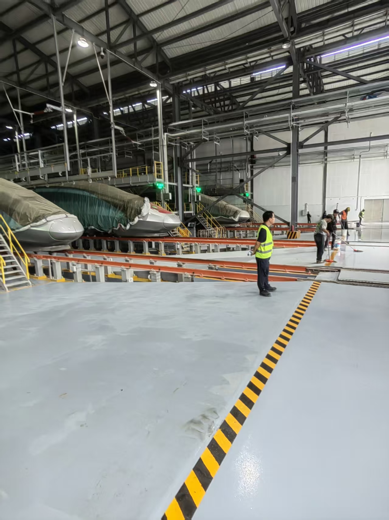 Indonesia railway EMU depot and floor